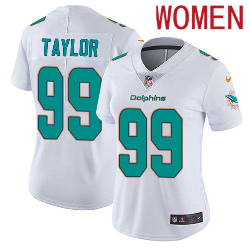 Women Miami Dolphins #99 Jason Taylor Nike White Vapor Limited NFL Jersey